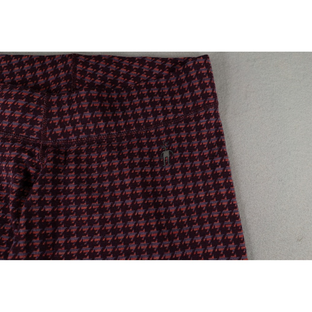Smartwool Womens Leggings Base Layer Houndstooth 100% Merino Wool Purple Large - Picture 3 of 10